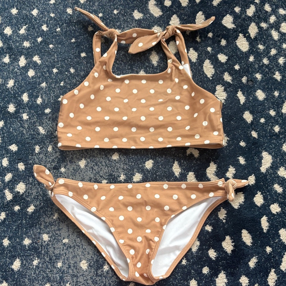 Minnow - brown and cream Polka Dot Bikini Set